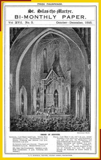 Drawing by Benjamin Boulter of east end and High Altar for the Christmas Midnight Mass