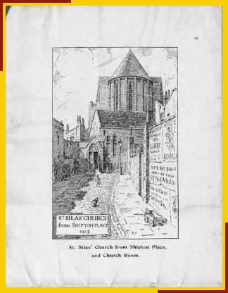 St Silas' Church from Shipton Place, and Church Room. (Drawing by Benjamin C. Boulter)