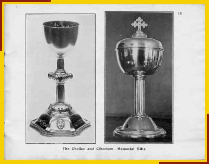 The Chalice and Ciborium - Memorial Gifts.