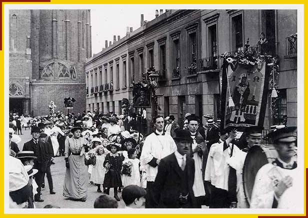 7. Copy of vintage postcard - street procession