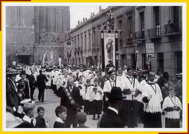 8. Copy of vintage postcard - street procession