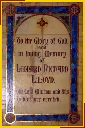 Memorial to Leonard Richard LLoyd