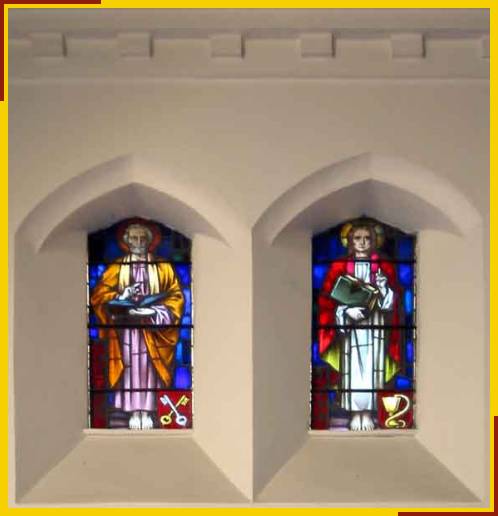 Sanctuary window depicting S Peter & S John
