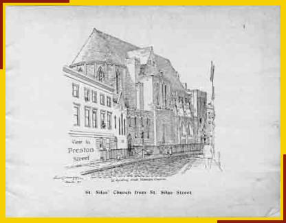 St Silas' Church from St Silas Street. (Drawing by Ernest Charles Shearman, Architect)