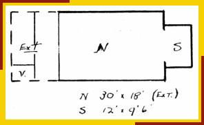 Sketch of ground plan including extension.