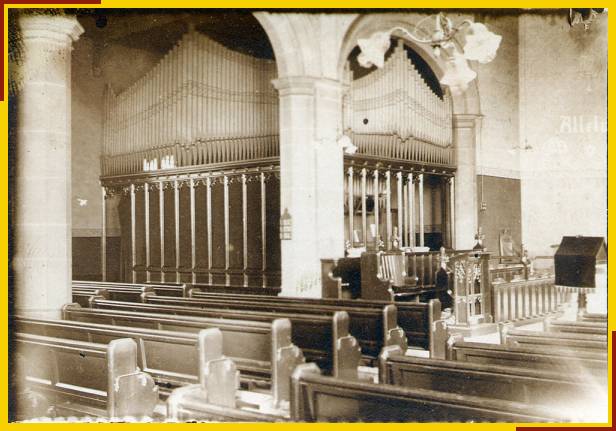 Vintage photograph of organ, destroyed by fire in 1972